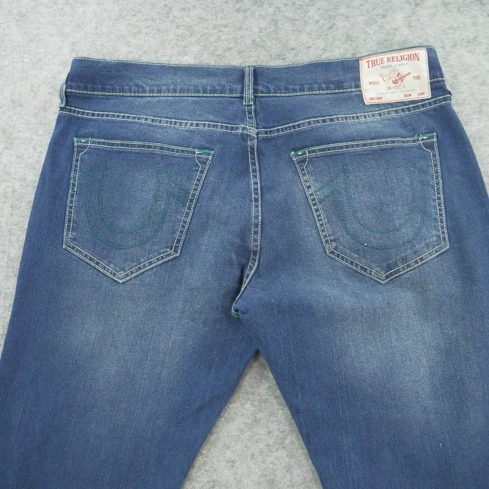 True Religion Jeans Mens 36 Blue Ricky Relax Slim Mid Rise Zip Fly